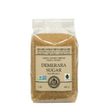A 1 lb bag of India Tree Demerara Sugar, a premium unrefined sugar for baking.