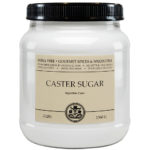 India Tree Superfine Caster Sugar, 3 lb canister. This premium caster sugar is perfect for precision baking, ensuring flawless results.