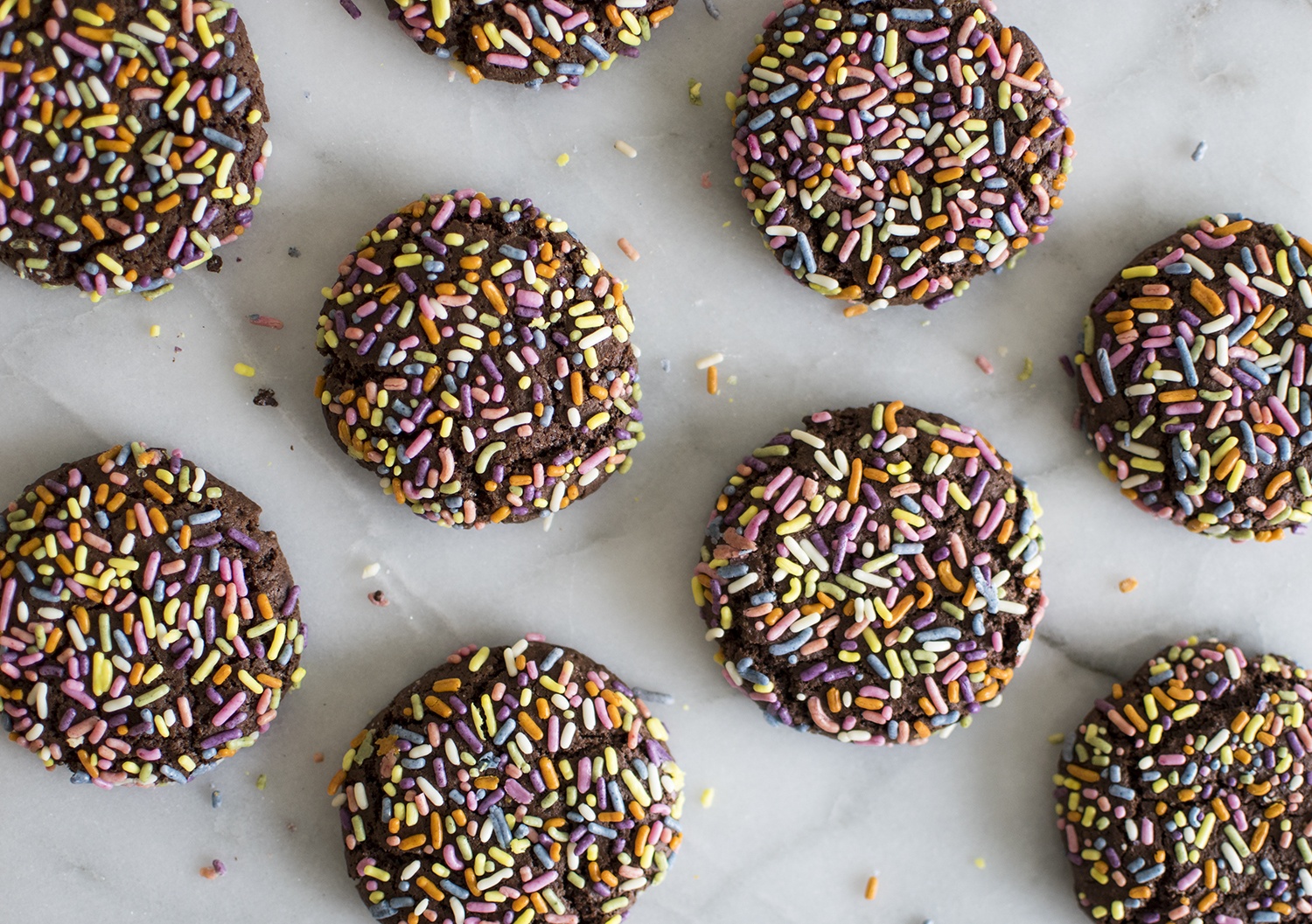 Sprinkled Chocolate Sugar Cookies