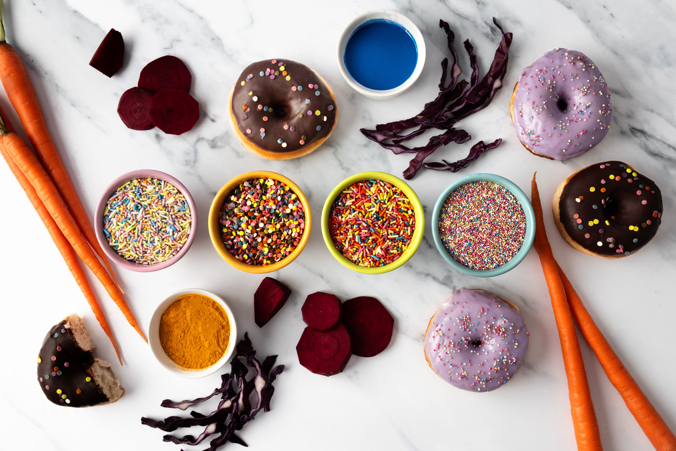 Ingredients like beet, turmeric, spirulina, annatto