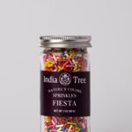 India Tree Natural Rainbow Sprinkles in 3 oz glass jar with new label.